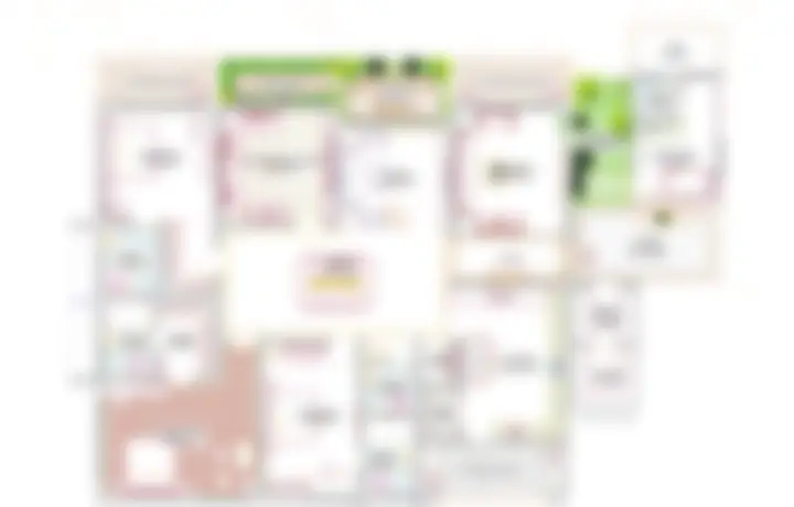 Encanto 3 BHK floor plan, 4,130 sq ft, east facing, Towers A and C, Puppalaguda