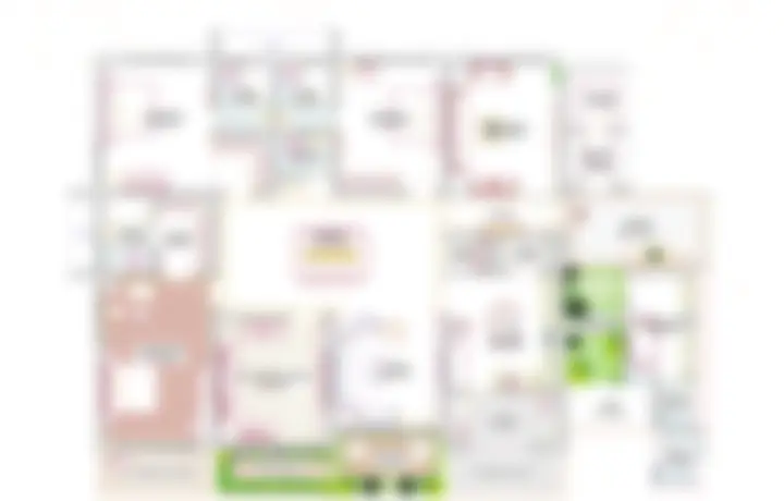 Encanto 3 BHK floor plan, 4,170 sq ft, east facing, Towers A and C, Puppalaguda