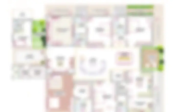 Encanto 4 BHK floor plan, 4,980 sq ft, west facing, Towers A and C, Puppalaguda