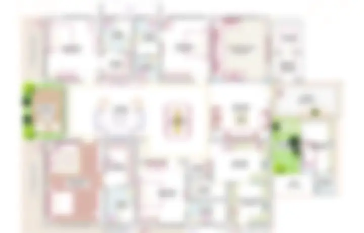Encanto 4 BHK floor plan, 5,045 sq ft, east facing, Tower B, Puppalaguda