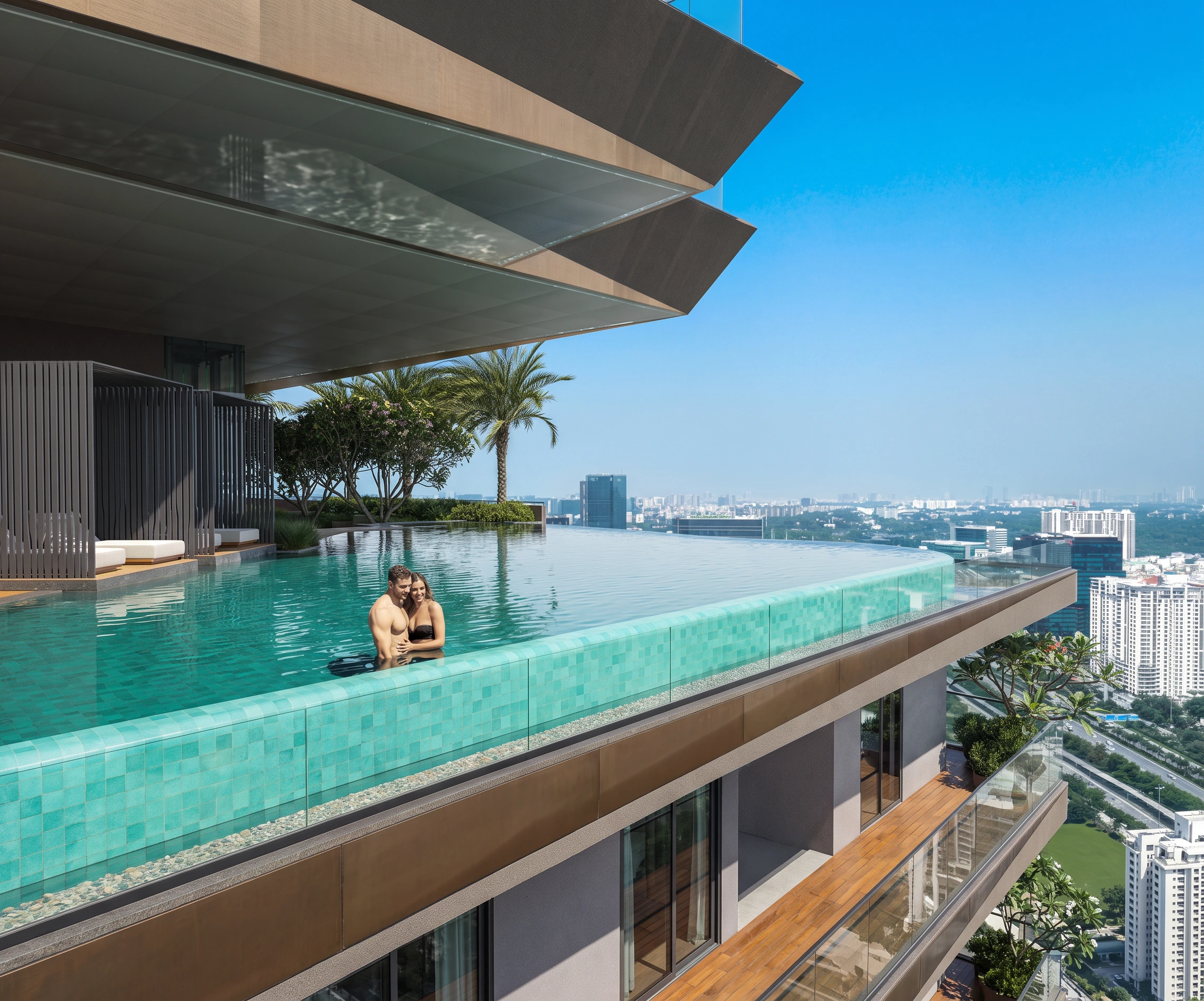 Hyderabad's highest infinity pool on the Encanto sky crown, Puppalaguda